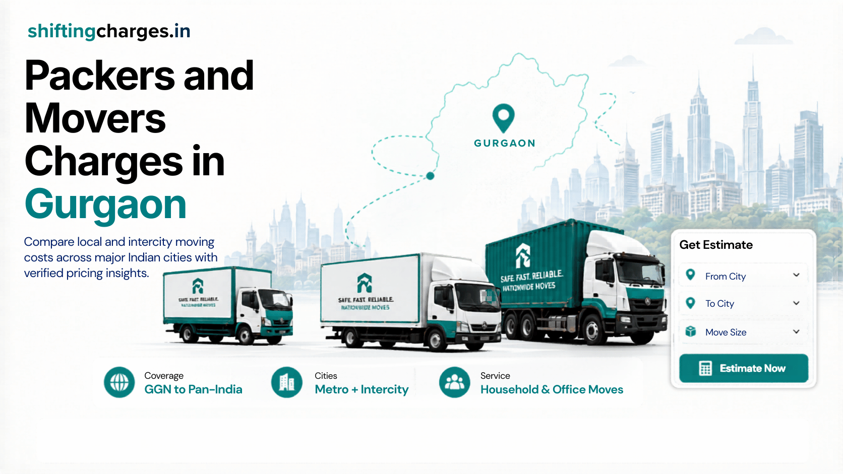 Packers and movers charges in Gurgaon, service-wise estimated cost overview