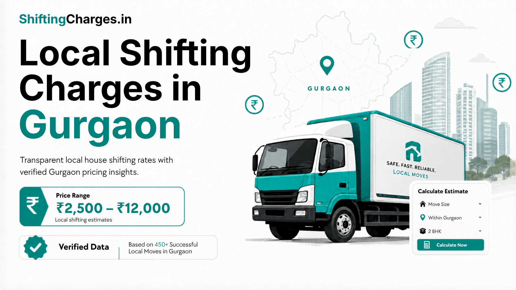 Local shifting charges in Gurgaon for flats, societies and same-city moves